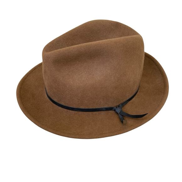 Yellow 108 Luke Felt Fedora 100% Wool, Size M - Picture 2 of 9